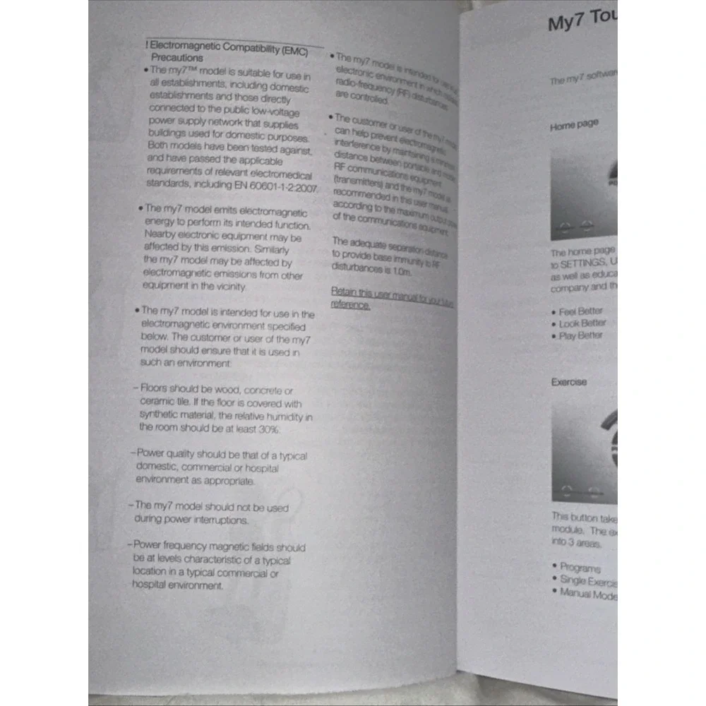 Power Plate My7 Model Exercise Machine Instructions For use Manual Only My 7‎